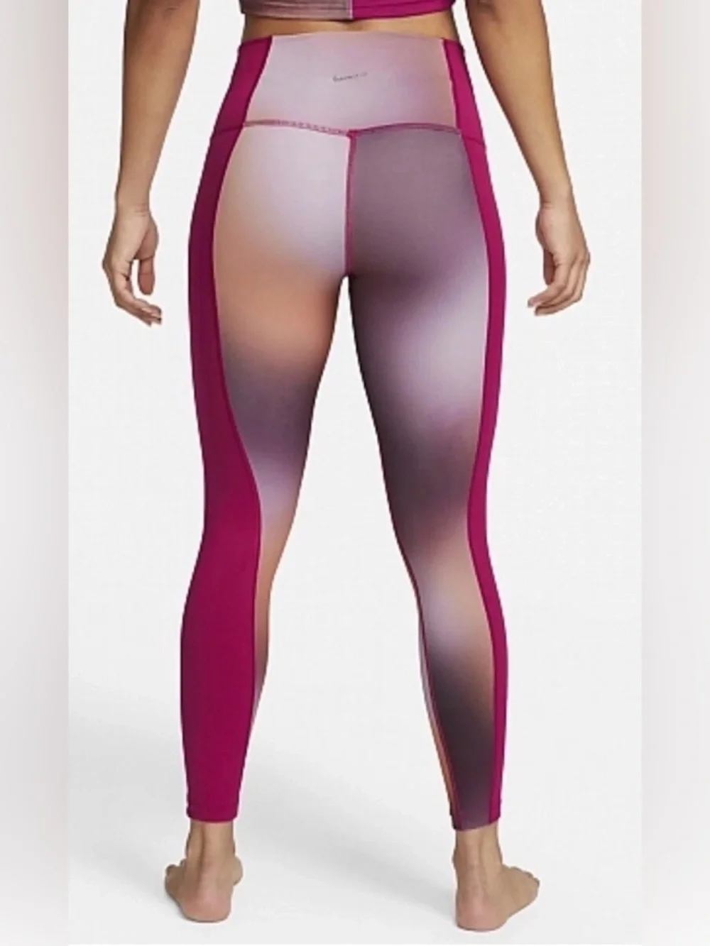 Nike Yoga Dri-Fit Vibrant Pink and Orange Performance Leggings Size S